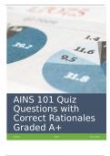 AINS 101 Quiz Questions with Correct Rationales Graded A+