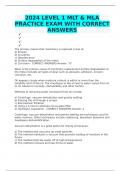 2024 LEVEL 1 MLT & MLA PRACTICE EXAM WITH CORRECT ANSWERS