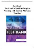 Lewis's Medical-Surgical Nursing 12th Edition Test Bank  Mariann Harding All Chapters (1-69) | A+ ULTIMATE GUIDE 2023