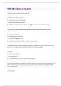 NR 661-Mens Health Questions And Answers With Verified Solutions Graded A+