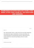 RASMUSSEN PATHOPHYSIOLOGY EXAM 2 TEST BANK LATEST REAL EXAM ALL 250 QUESTIONS AND ANSWERS