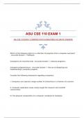 ASU CSE 110 EXAM 1|VERIFIED WITH GUARANTEED ACCURATE ANSWERS