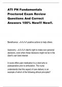 ATI PN Fundamentals  Proctored Exam Review  Questions And Correct  Answers 100% New!!! New!!.