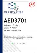 AED3701 Assignment 3 (DETAILED ANSWERS) 2024 - DISTINCTION GUARANTEED