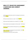 WGU C777 OBJECTIVE ASSESSMENT  2 QUESTIONS AND CORRECT  ANSWERS.