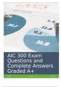 AIC 300 Exam Questions and Complete Answers Graded A+.