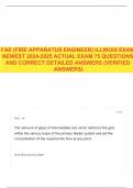 FAE (FIRE APPARATUS ENGINEER) ILLINOIS EXAM NEWEST 2024-2025 ACTUAL EXAM 75 QUESTIONS AND CORRECT DETAILED ANSWERS (VERIFIED ANSWERS)