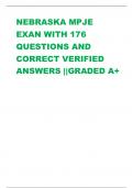 NEBRASKA MPJE  EXAN WITH 176  QUESTIONS AND  CORRECT VERIFIED  ANSWERS ||GRADED A+