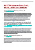 NCCT Study Guide)NCCT Phlebotomy Exam Study Guide: Questions & Answers: Guaranteed APlus Guide