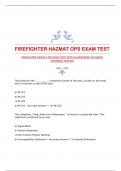 FIREFIGHTER HAZMAT OPS EXAM TEST WITH GUARANTEED ACCURATE ANSWERS|VERIFIED