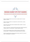 INDIANA HAZMAT OPS TEST QUIZZES WITH GUARANTEED ACCURATE ANSWERS 