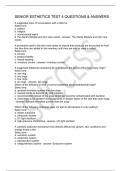 SENIOR ESTHETICS TEST 4 QUESTIONS & ANSWERS