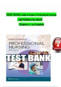 TEST BANK For Leddy and Pepper’s Professional Nursing, 9th Edition by Lucy Hood, Verified Chapters 1 - 22, Complete Newest Version