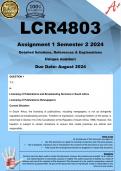 LCR4803 Assignment 1 (COMPLETE ANSWERS) Semester 2 2024 