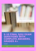 E-10 FINAL SJSU EXAM QUESTIONS WITH COMPLETE ANSWERS, GRADED A+