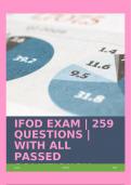 IFOD EXAM | 259 QUESTIONS | WITH ALL PASSED SOLUTIONS!!