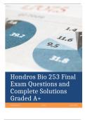 Hondros Bio 253 Final Exam Questions and Complete Solutions Graded A+