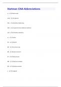 Hartman CNA Abbreviations Questions and Answers 100% Verified