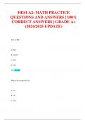 HESI A2: MATH PRACTICE  QUESTIONS AND ANSWERS | 100%  CORRECT ANSWERS | GRADE A+  (2024/2025 UPDATE)