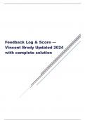 Feedback Log & Score — Vincent Brody Updated 2024 with complete solution