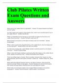 Club Pilates Written Exam Questions and Answers