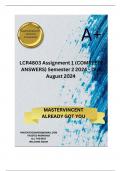 LCR4803 Assignment 1 (COMPLETE ANSWERS) Semester 2 2024 - DUE August 2024 ; 100% TRUSTED Complete, trusted solutions and explanations.