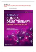 Test Bank For Abrams’ Clinical Drug Therapy Rationalesfor Nursing Practice 12th Edition  By: Geralyn Frandsen