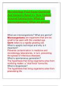 Microbiology Final Exam Questions And Answers Rated A+ New Update Assured Satisfaction: What are microorganisms? What are germs?