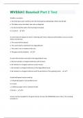 WVSSAC Baseball Part 2 Test Questions And Answers With Verified Solutions Graded A+