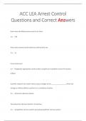 ACC LEA Arrest Control Questions and Correct Answers 