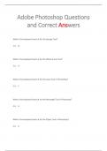 Adobe Photoshop Questions  and Correct Answers 