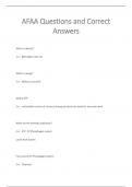 AFAA Questions and Correct  Answers