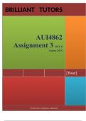 AUI4862 Assignment 3 (COMPLETE ANSWERS) 2024 - DUE 8 August 2024 ; 100% TRUSTED Complete, trusted solutions and explanations. .  