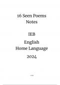 IEB Prescribed Poetry - Notes on All 16 Poems