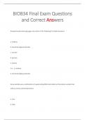 BIOB34 Final Exam Questions  and Correct Answers