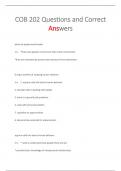 COB 202 Questions and Correct  Answers