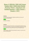 Exam 2: NSG320 / NSG 320 (Latest Update 2024 / 2025) Adult Health Nursing I Exam | Questions and Verified Answers | 100% Correct | Grade A - GCU