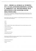 CH. 1 - MEDICAL-SURGICAL NURSING IN CANADA (FOURTH EDITION): LEWIS, S., DIRKSEN, S.R., HEITKEMPER, M.M. QUESTIONS AND ANSWERS WITH SOLUTIONS 2024