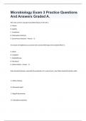 Microbiology Exam 3 Practice Questions And Answers Graded A.