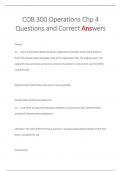 COB 300 Operations Chp 4 Questions and Correct Answers 