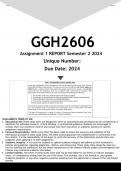 GGH2606 Assignment 1 (ANSWERS) Semester 2 2024 - DISTINCTION GUARANTEED