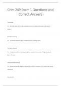 Crim 249 Exam 1 Questions and  Correct Answers