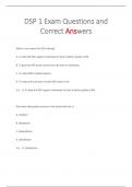 DSP 1 Exam Questions and  Correct Answers 