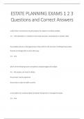 ESTATE PLANNING EXAMS 1 2 3 Questions and Correct Answers 