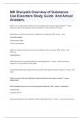 MH Sherpath Overview of Substance Use Disorders Study Guide  And Actual Answers.