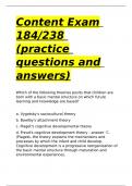 Content Exam 184/238 (practice questions)