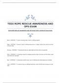 TEEX ROPE RESCUE AWARENESS AND OPS EXAM WITH COMPLETE SOLUTIONS