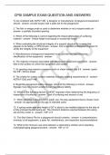  CPSI SAMPLE EXAM QUESTION AND ANSWERS