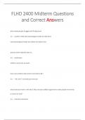 FLHD 2400 Midterm Questions  and Correct Answers 