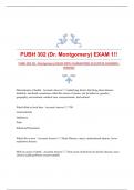 PUBH 302 (Dr. Montgomery) EXAM WITH GUARANTEED ACCURATE ANSWERS|VERIFIED